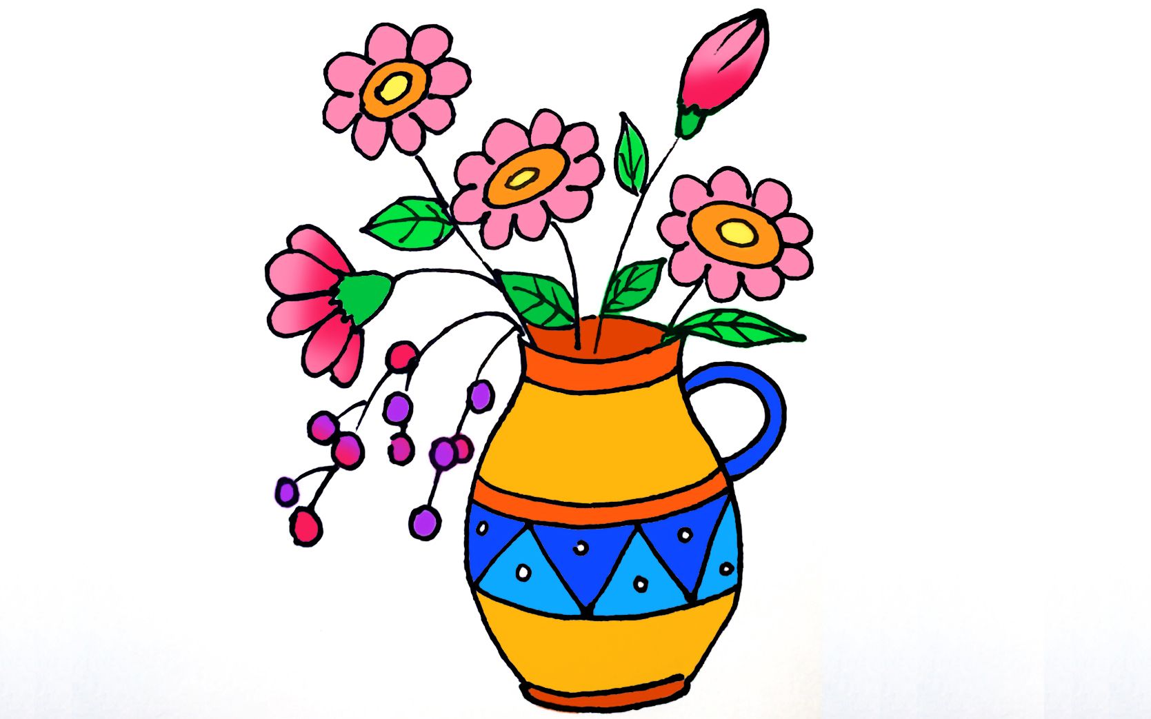 墨西哥陶瓷花瓶手绘线条插画元素 - 模板 - Canva可画
