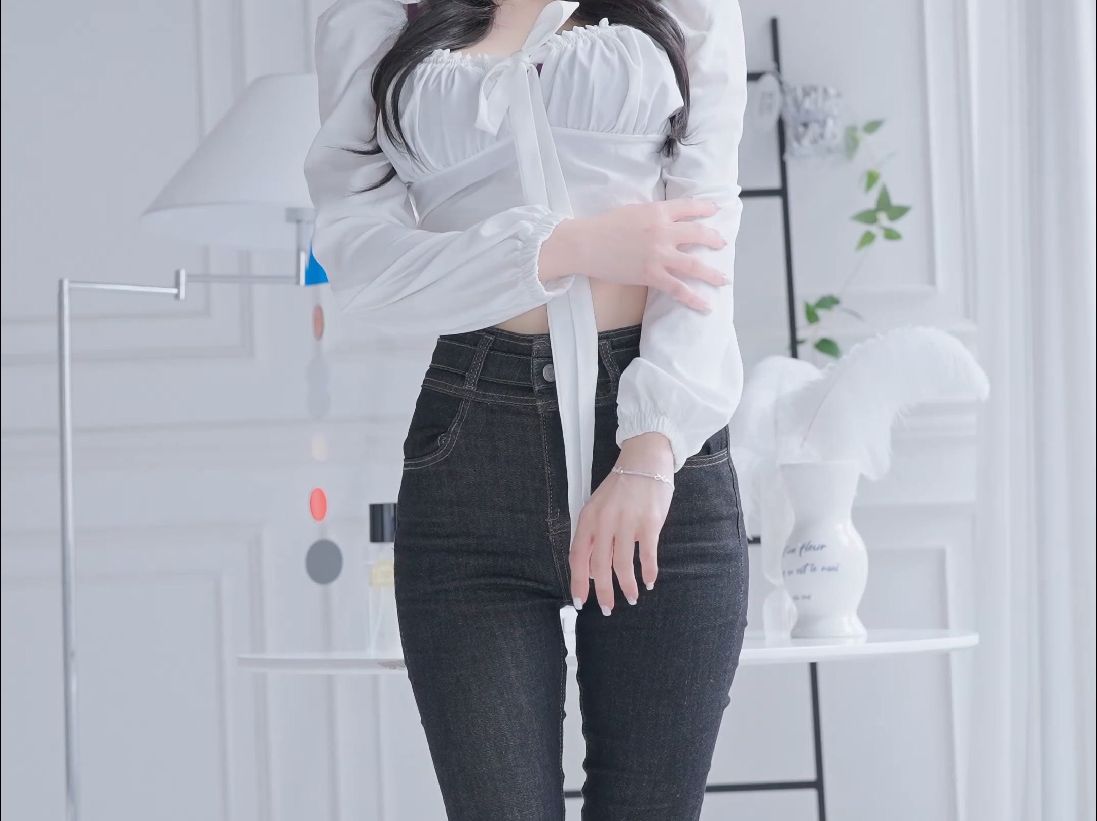 Miss HeeSol's Jeans & Wrap Skirt Outfit