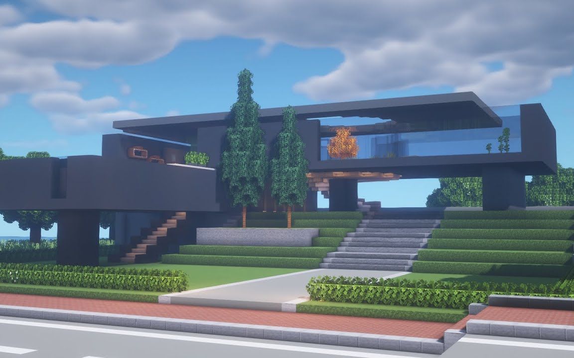 【Minecraft】如何建造现代住宅教程（JINTUBE）_哔哩哔哩_bilibili