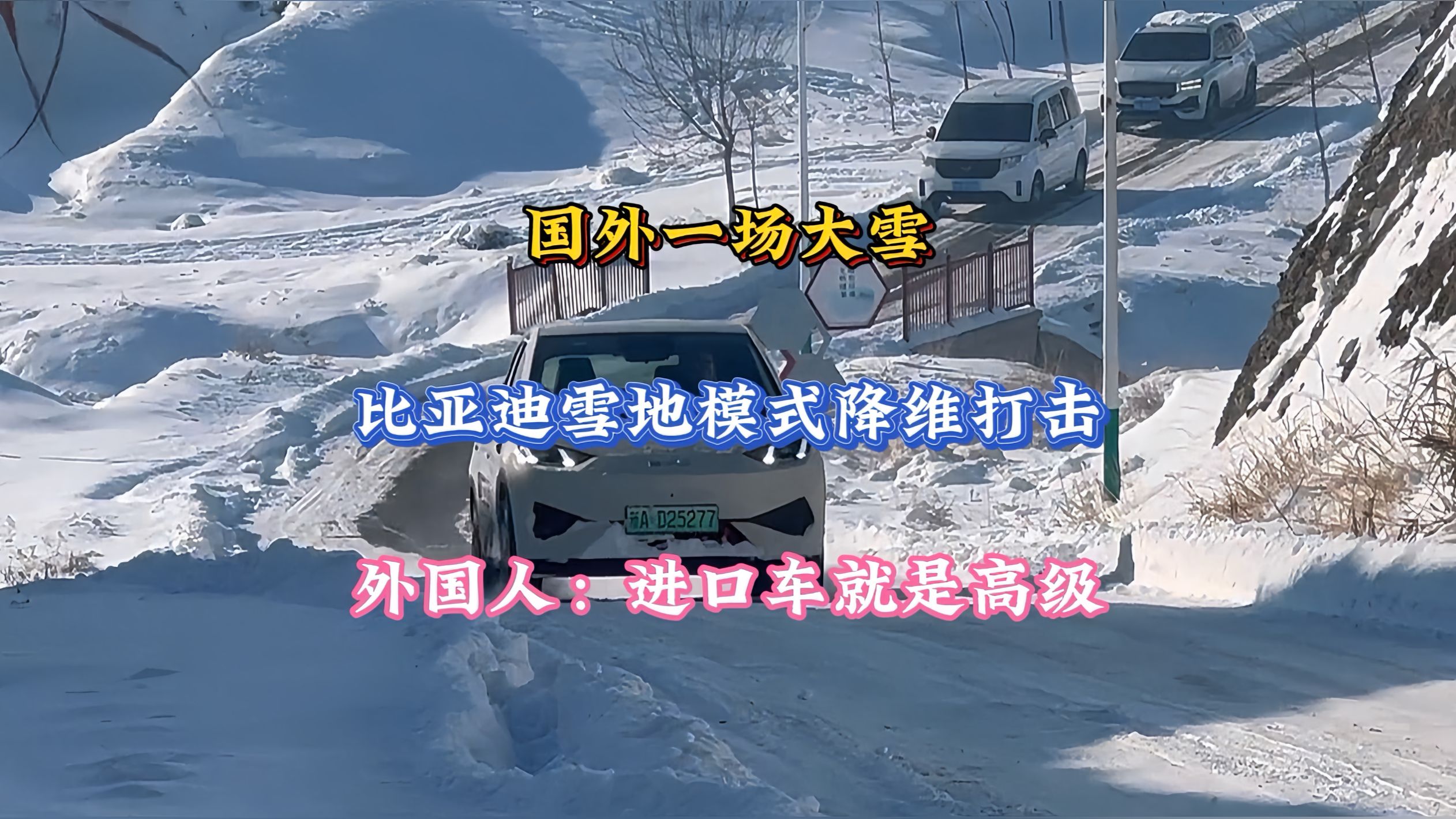 国外一场大雪，比亚迪雪地模式降维打击，外国人：进口车就是高级