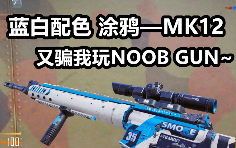 【CFHD】蓝白配色MK12枪身配色挺合适的，又骗我玩NOOB GUN
