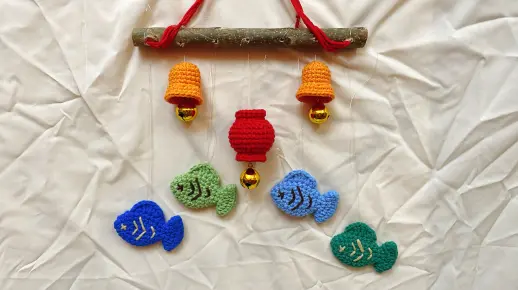 【年年有鱼】毛线新年挂饰_[手工手作_钩针编织_]