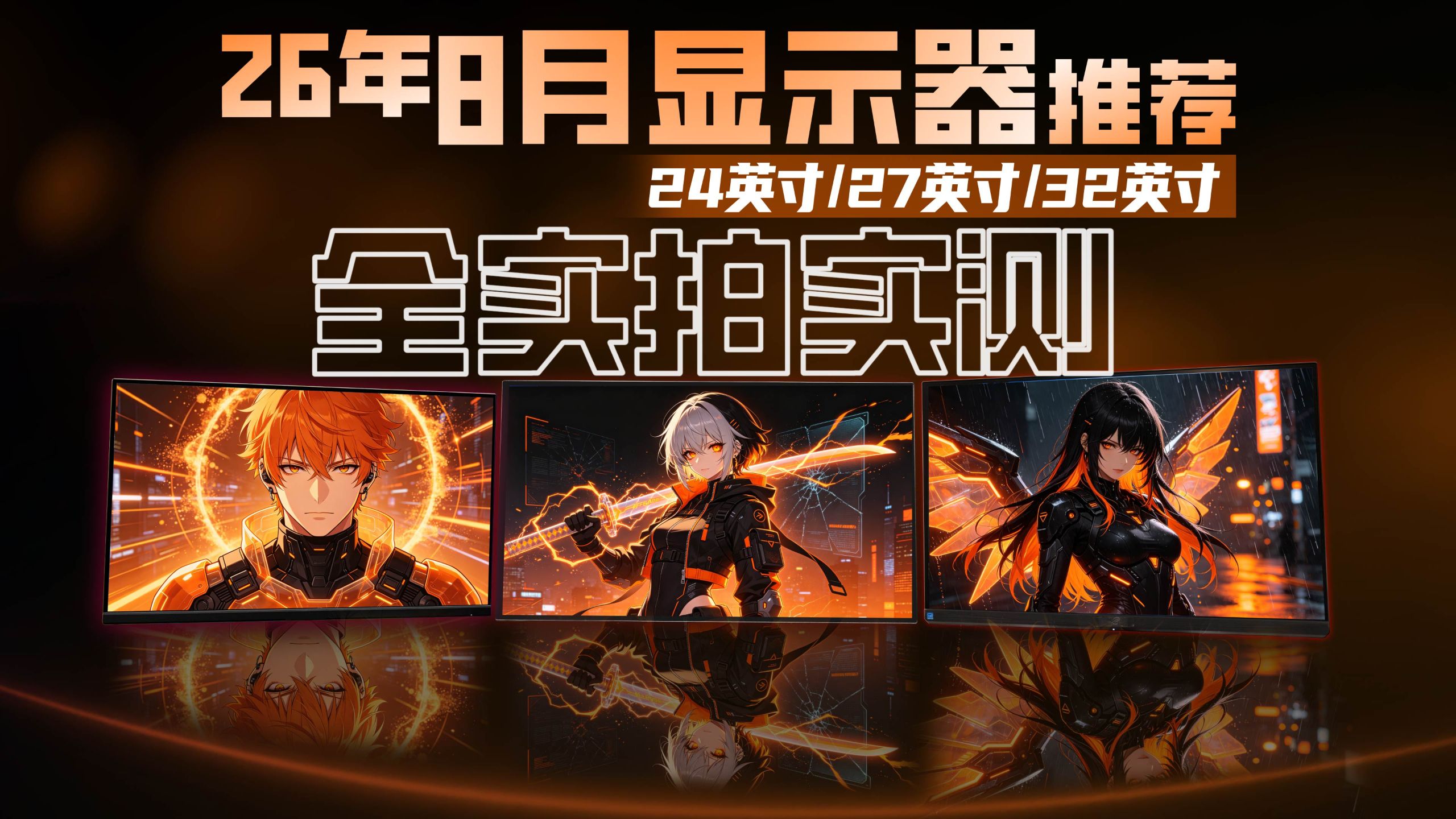【26年8月显示器推荐】万字文案+实拍实测！带你从游戏相关参数看到核心性能！了解各规格尺寸的显示器谁最值得买？
