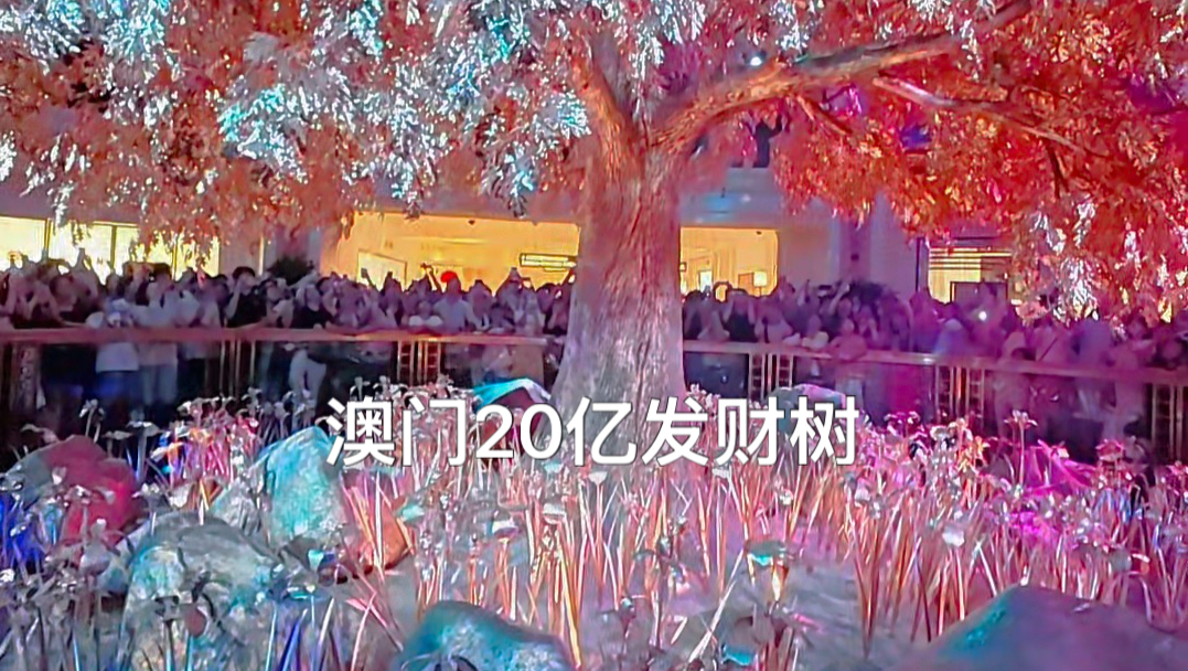 澳门永利皇宫发财树，20亿纯黄金打造，空气中都弥漫着金钱的味道。