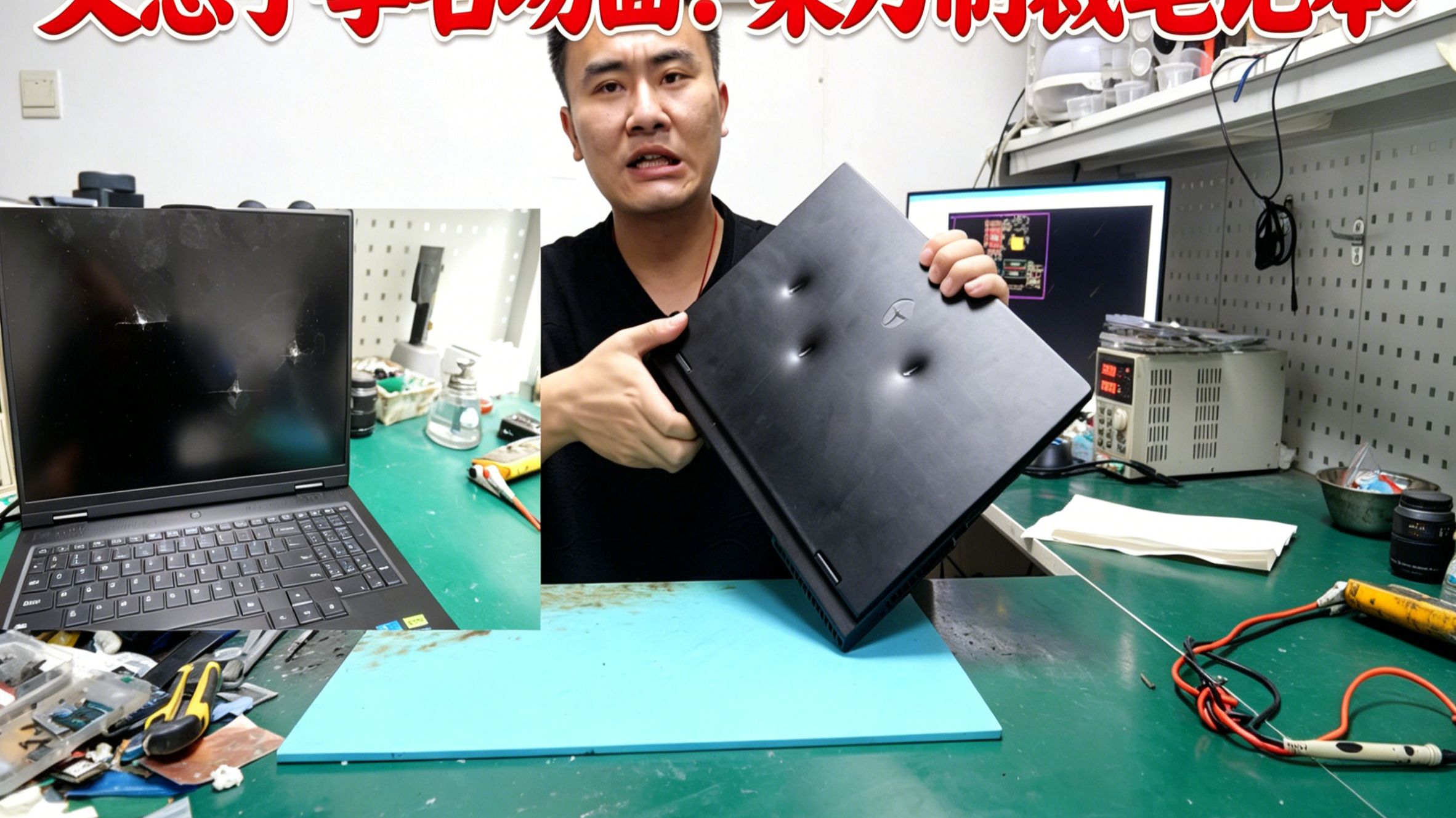 父慈子孝现场！老爸菜刀怒劈儿子笔记本