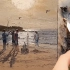 【油画过程】油画绘画过程：海边垂钓