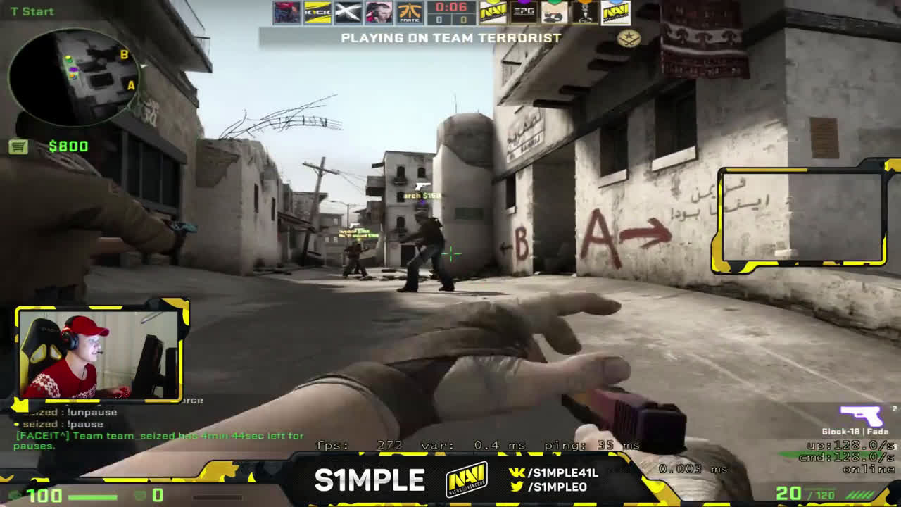 【csgo】s1mple 在twitch上直播 dust2