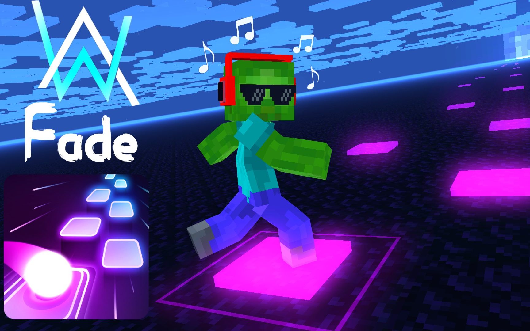 怪物学院 Tiles Hop EDM (Alan Walker Fade) 节奏弹球 我的世界动画[Lost Edge官方]_哔哩哔