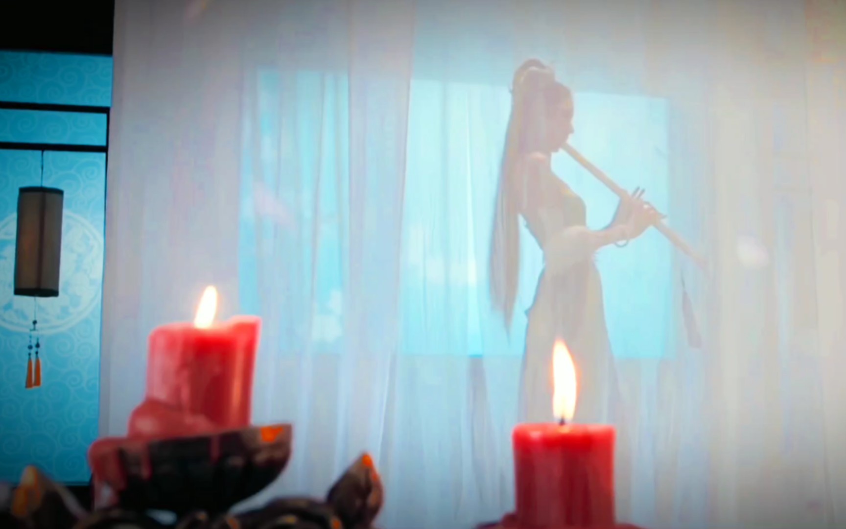 【古风空镜】海中桃花岛｜鲛人入水｜帘后吹箫｜花瓣飞舞｜叶滴雨｜花海人影｜花刺滴血｜