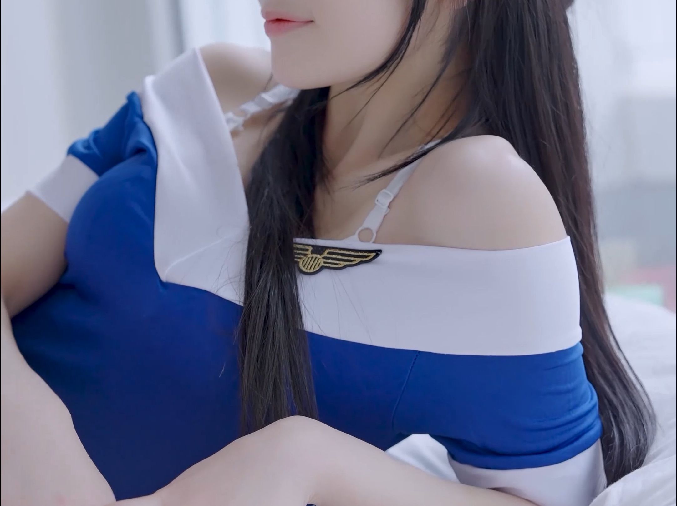 Miss HeeSol's Aqua Blue & Fire Red Dress Wrap Skirt