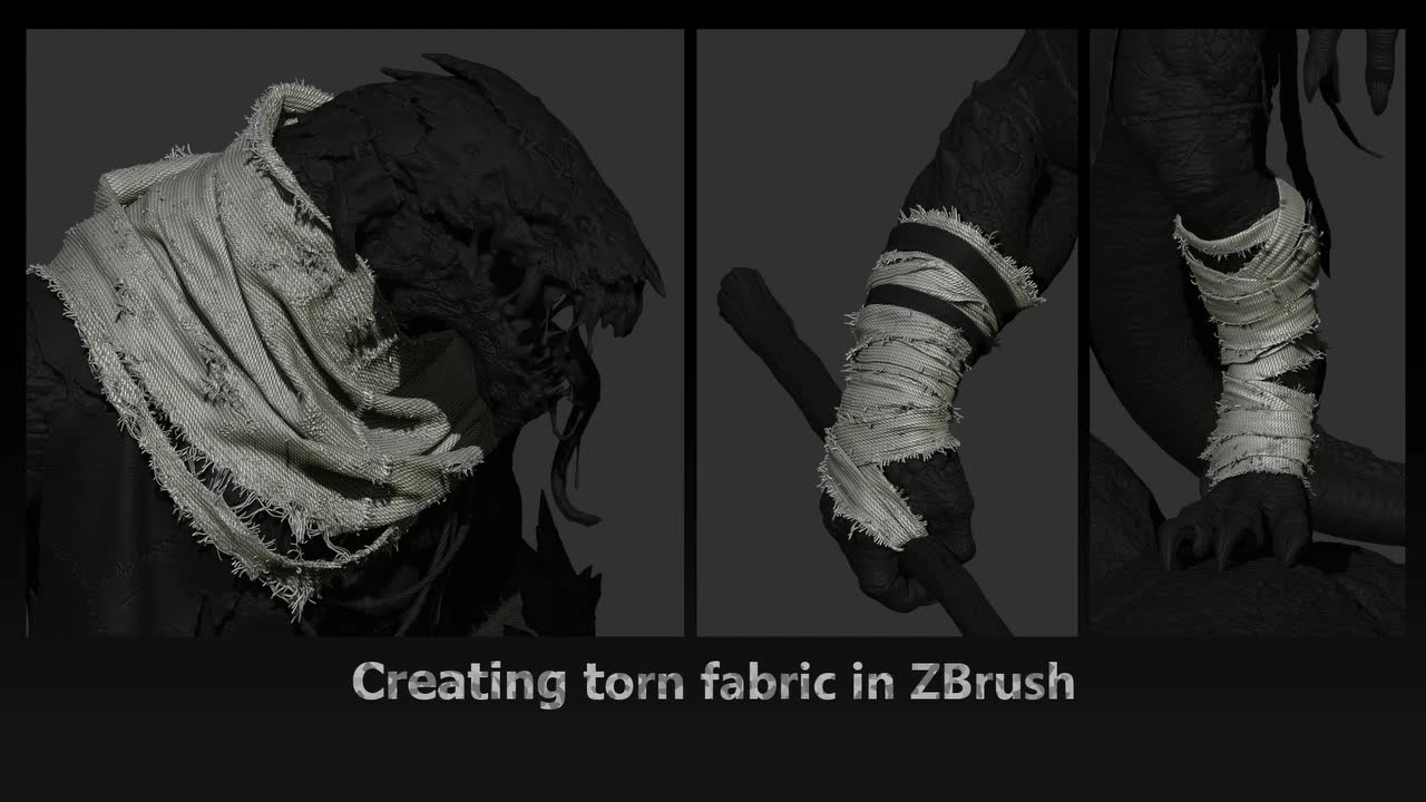 torn cloth tutorial zbrush