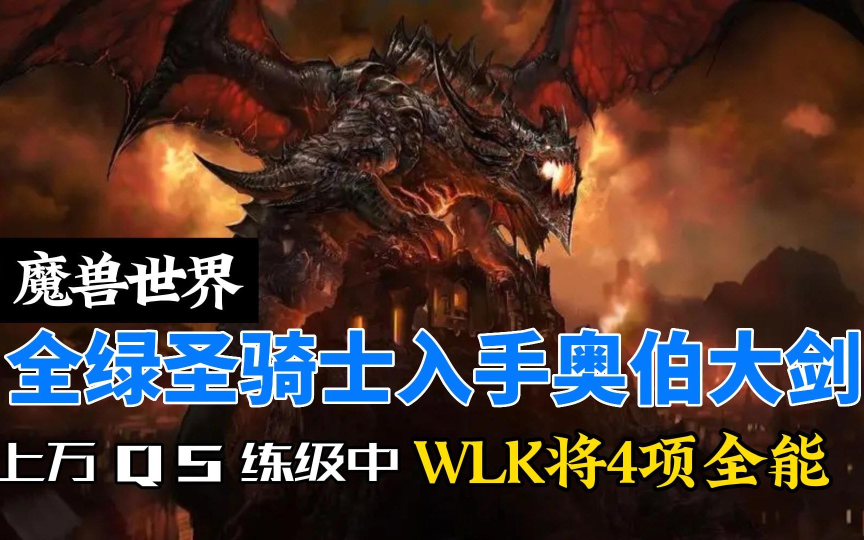 魔兽世界:上万名骑士深夜升级,WLK将4项全能,全绿圣骑士手拿奥伯大剑网络游戏热门视频