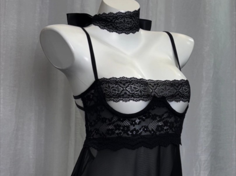 喵喵拳战衣分享｜黑色蕾丝yyds(^з^)