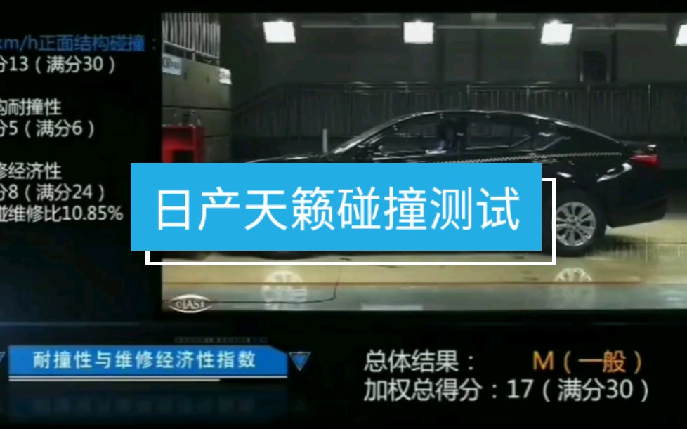 中保研日产天籁碰撞测试
