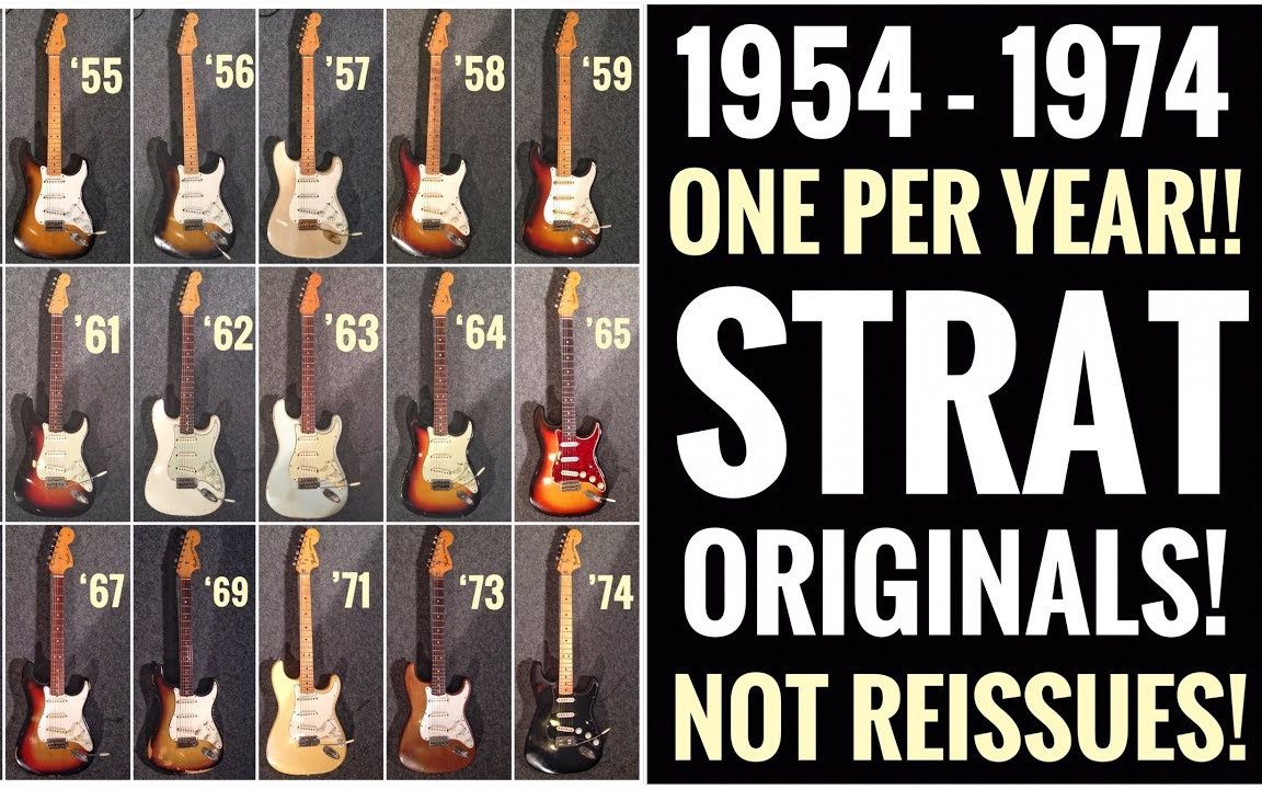看琴】1954 - 1974 年的Vintage Fender Stratocaster_哔哩哔哩_bilibili