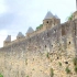 徒步拍摄法国卡尔卡松古城堡建筑