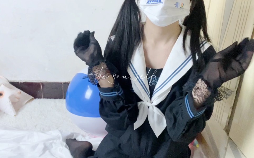 [Lace Black Gloves] Try it on!