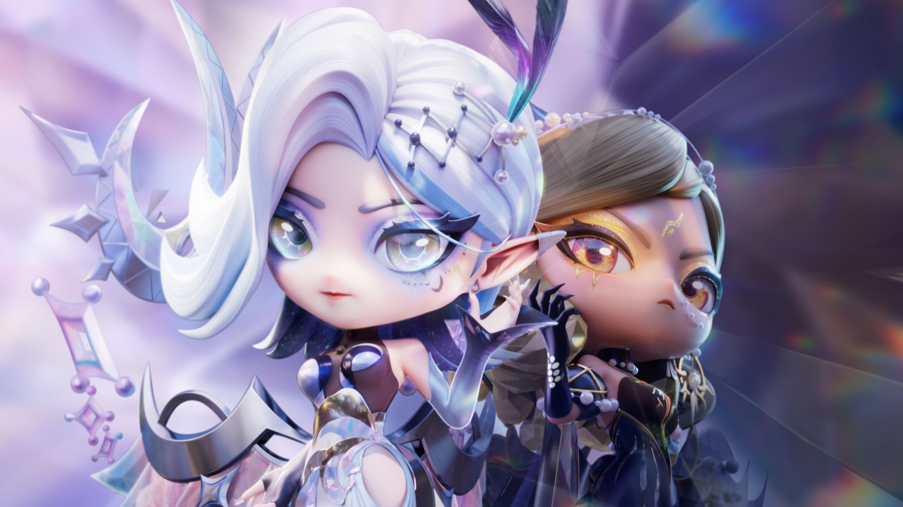 【金铲铲之战】月有盈缺，光暗并行。【至臻 月华之子 月相轮回 小小莫甘娜】，执掌蚀月与满月之力，守望光与暗的平衡。当界线被越过，裁决便随月相降临。