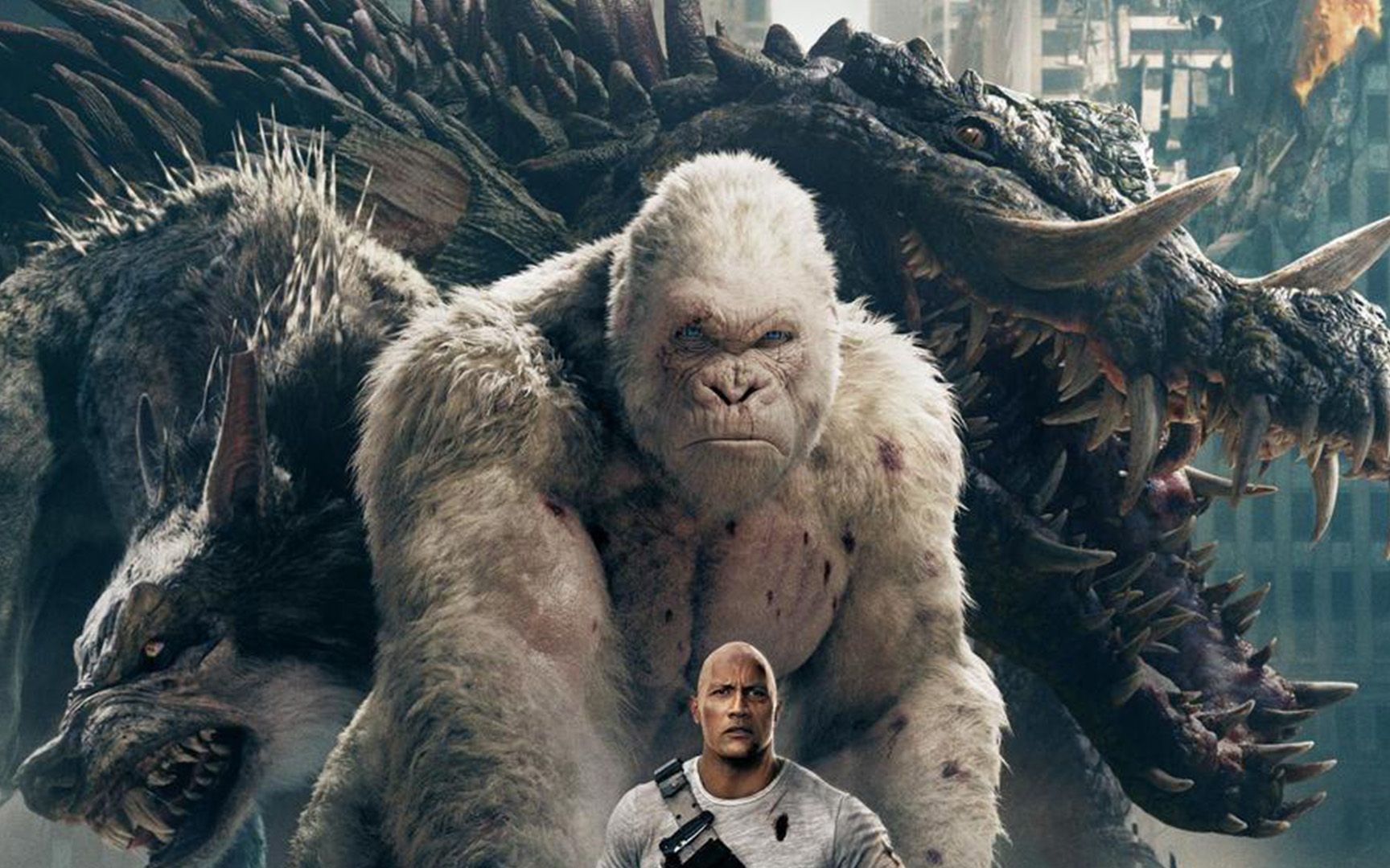 美国科幻灾难电影《狂暴巨兽》,变异的鳄鱼与大猩猩大战,到底谁厉害?