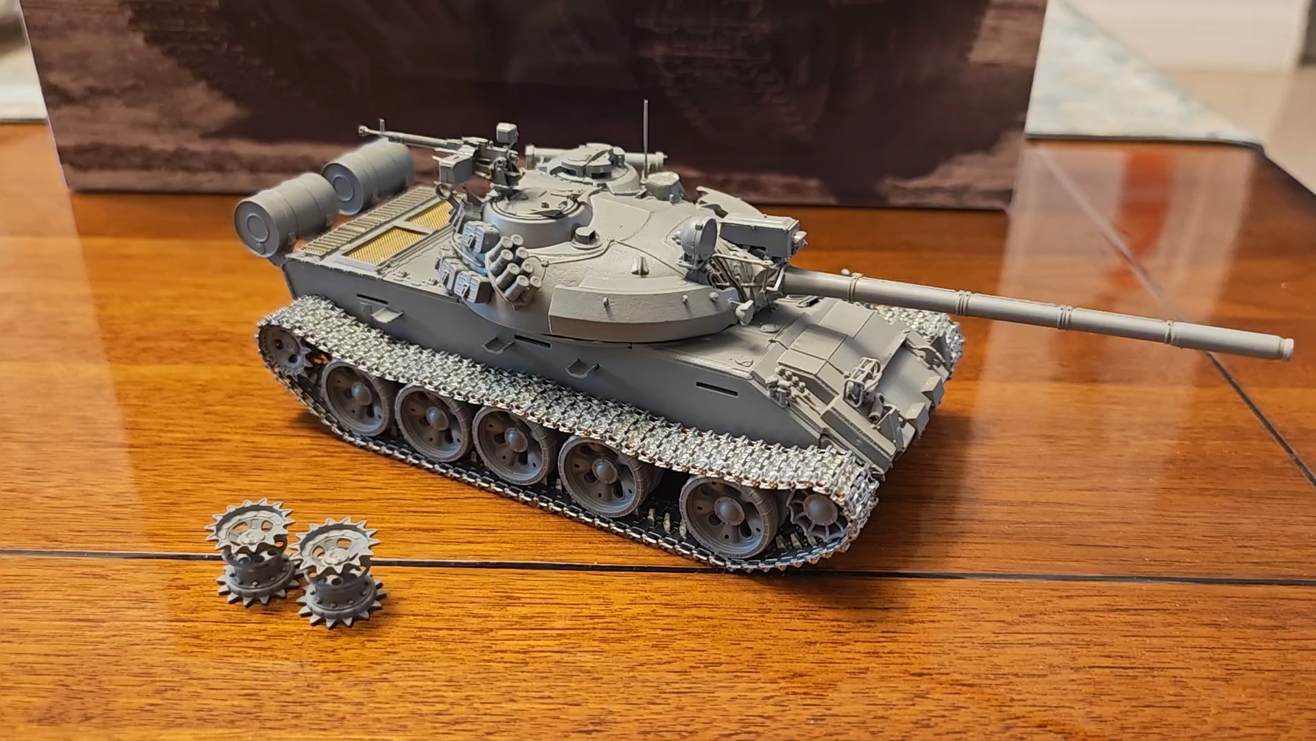 三信金属履带适配三花T-55AM坦克模型效果