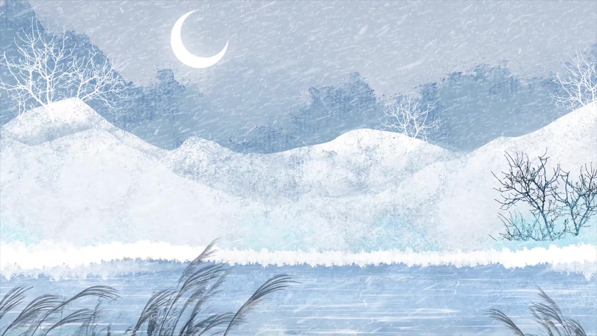 【空镜素材】古风雪天动态背景