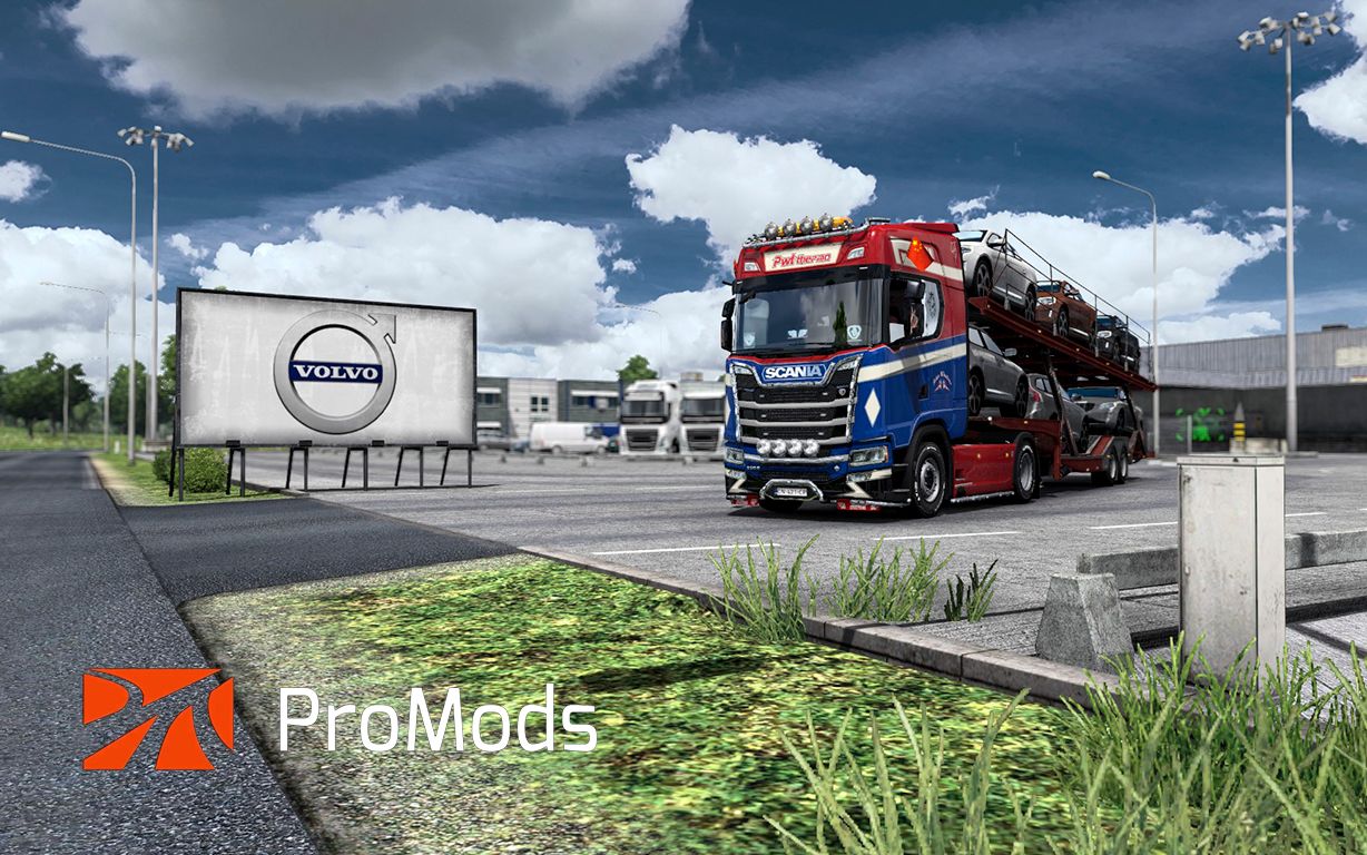 欧洲卡车模拟2promods250驾驶斯堪尼亚前往瑞典哥特堡沃尔沃工厂运输