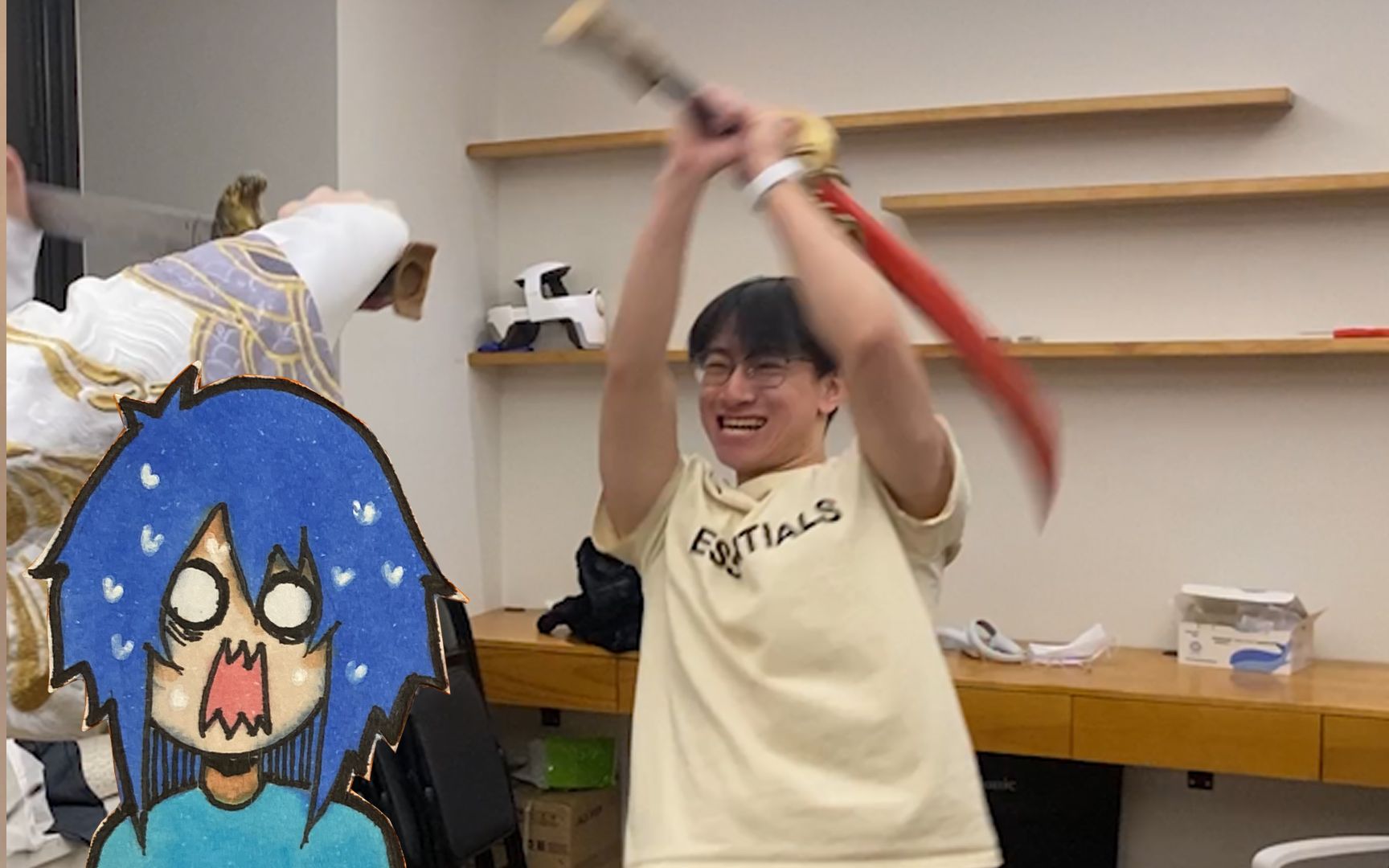 室友说要给我表演绝世刀法