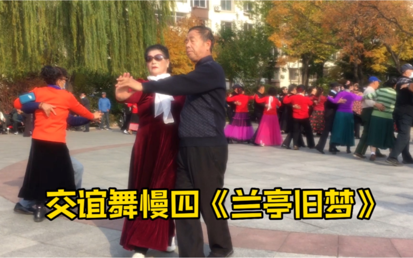 广场交谊舞慢四《兰亭旧梦,夫妻俩配合默契自然