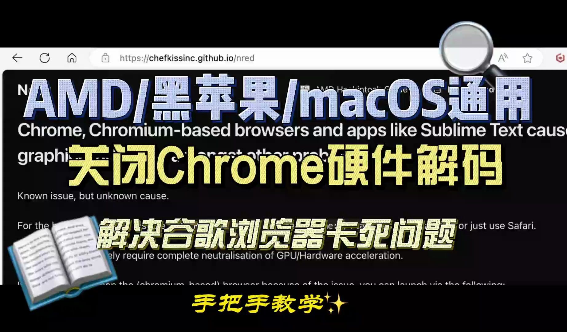 【AMD/黑苹果】关闭Chrome/Chromium硬件解码，解决NootedRed使用浏览器卡死问题。