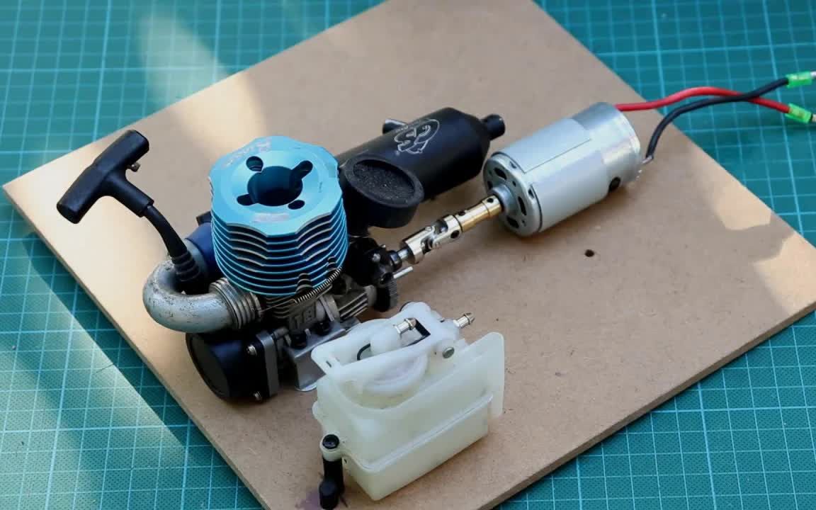 【极客小发明】diy rc nitro 发动机制作发电机!
