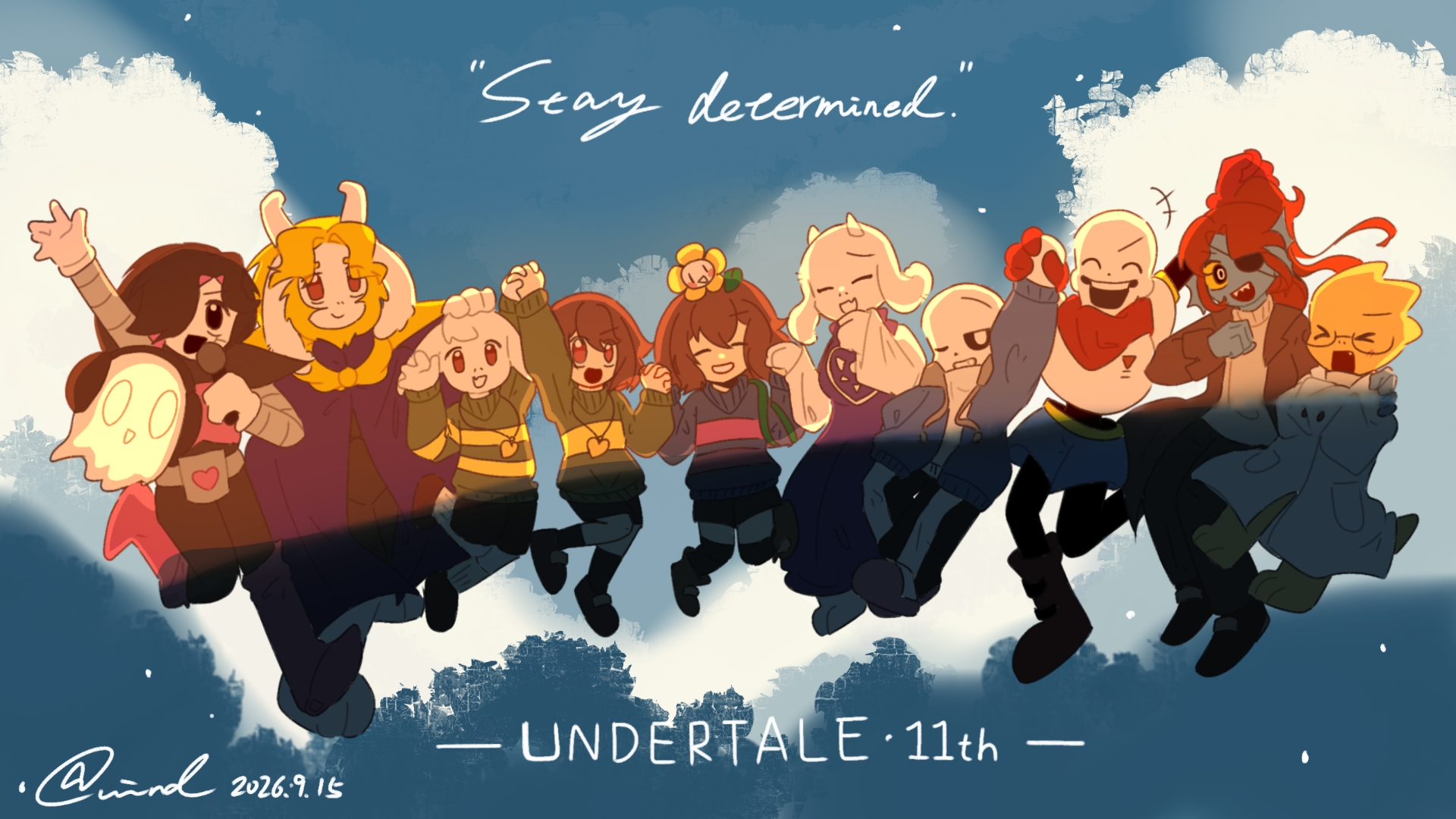 【绘画过程/undertale11周年纪念】JUMP!