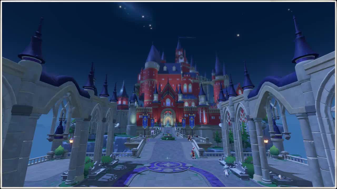 场景-魔法学院-学院广场-夜（魔法学院星辰高悬）