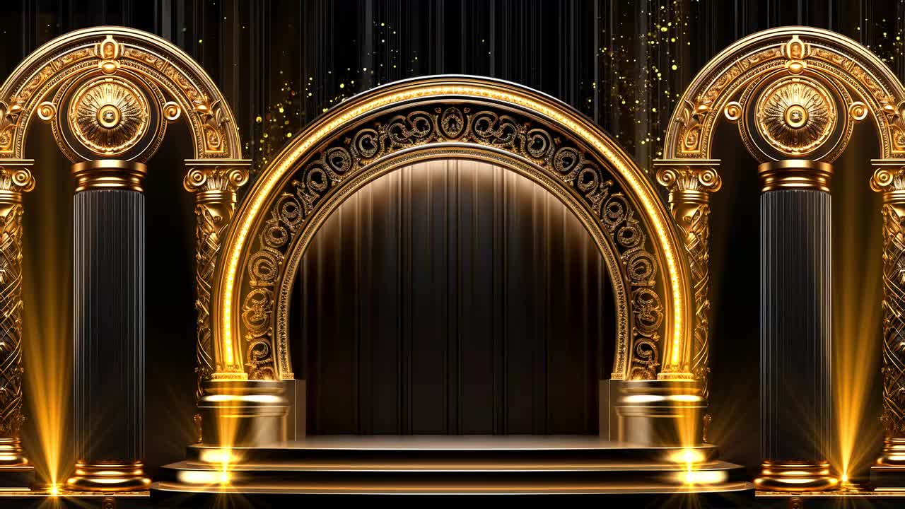 Luxury Classic Gold Stage LED MAPPING Background Video download link in descr