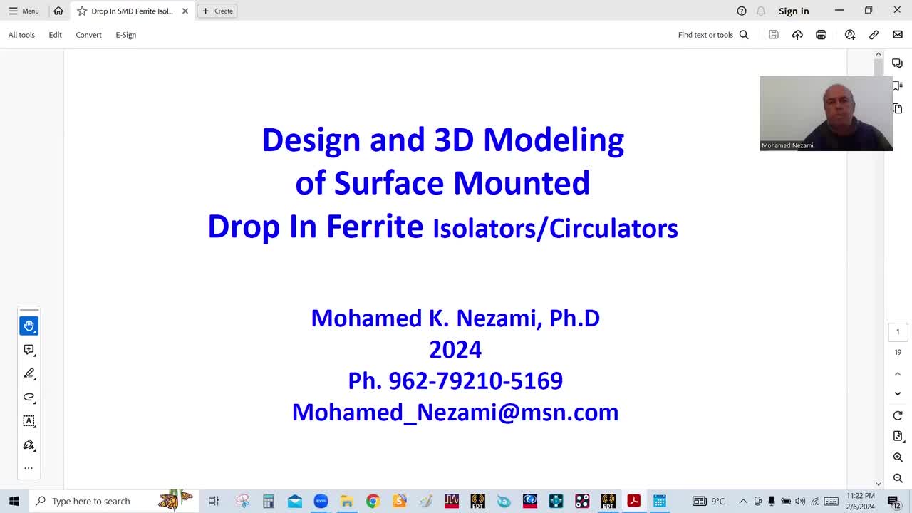 Part 2_4 ---- Design and 3D Modeling of Surface Mounted Drop In Ferrite Isolator