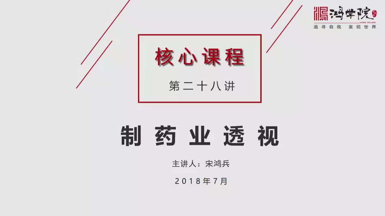 核心课视频-028讲. 制药业透视（视频）