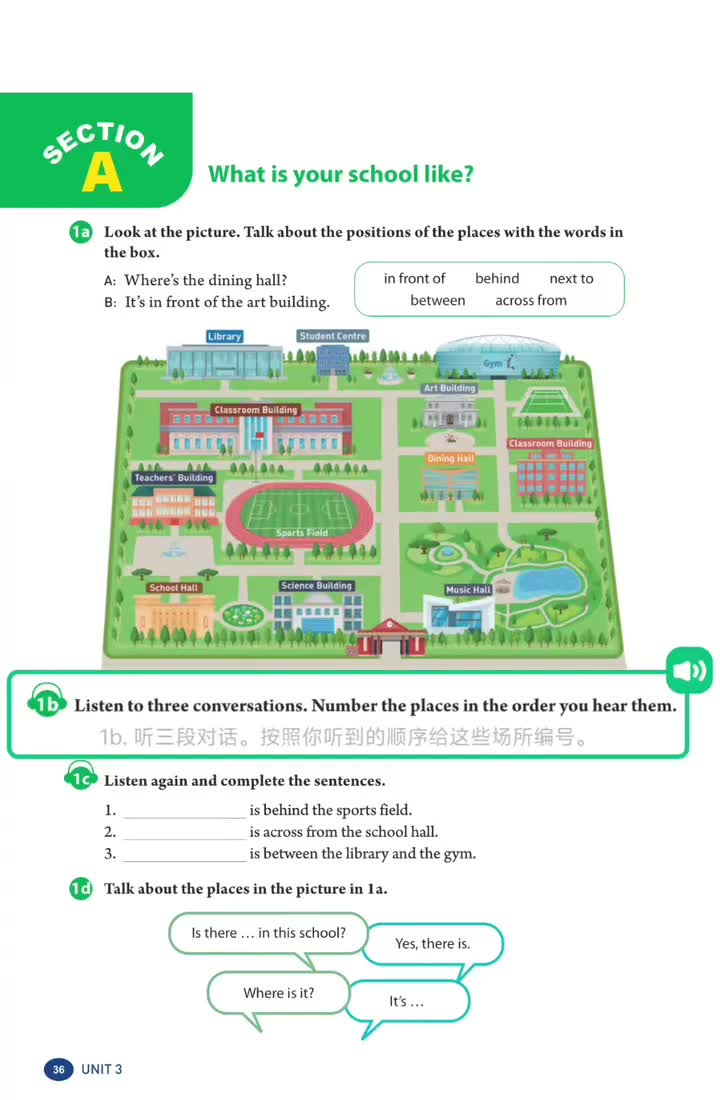 unit 3 My School（p.36）1b+1c