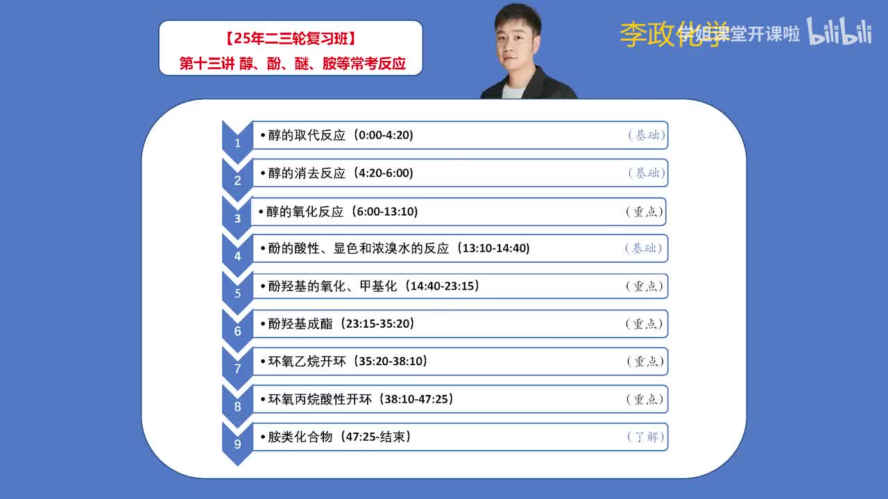 107.【寒假】有机化学-第13讲 醇、酚、胺等常考反应