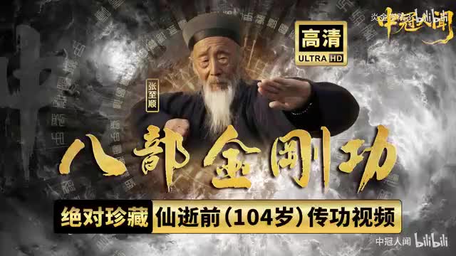 张至顺道长 - 首次公开仙逝前(104岁) 传功视频 - 八部金刚 带字幕完整