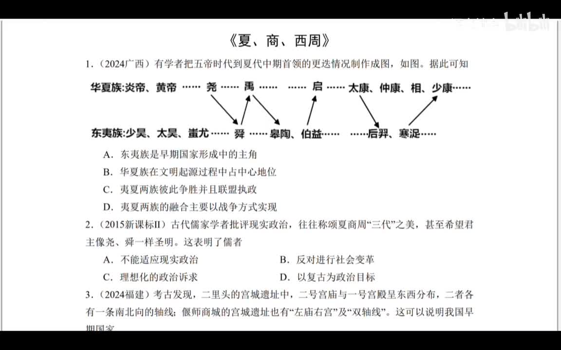 专题2：夏、商、西周