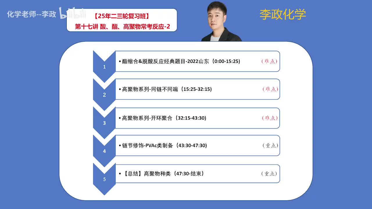 111.【寒假】有机化学-第17讲 酸、酯、高聚物常考反应-2