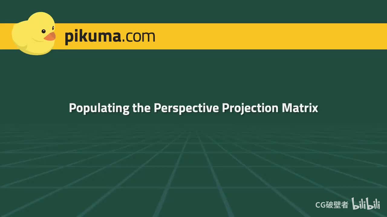18.02 Populating our Perspective Projection Matrix