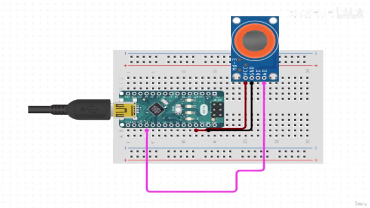 12. MQ3 Sensor Interfacing with Arduino Nano-