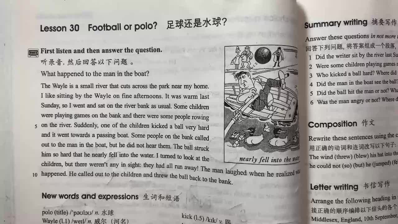 新概念第二册 Lesson 30上