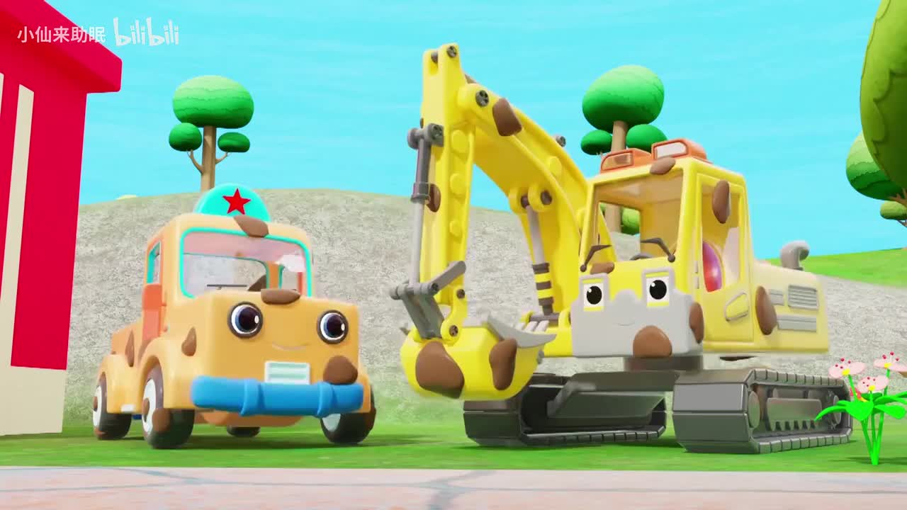 33.挖掘机身上搞到好多泥巴