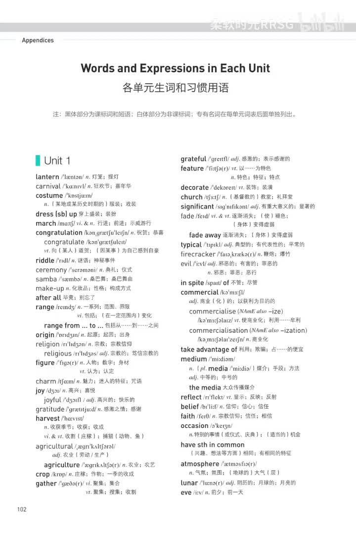 必修第三册丨Unit 1