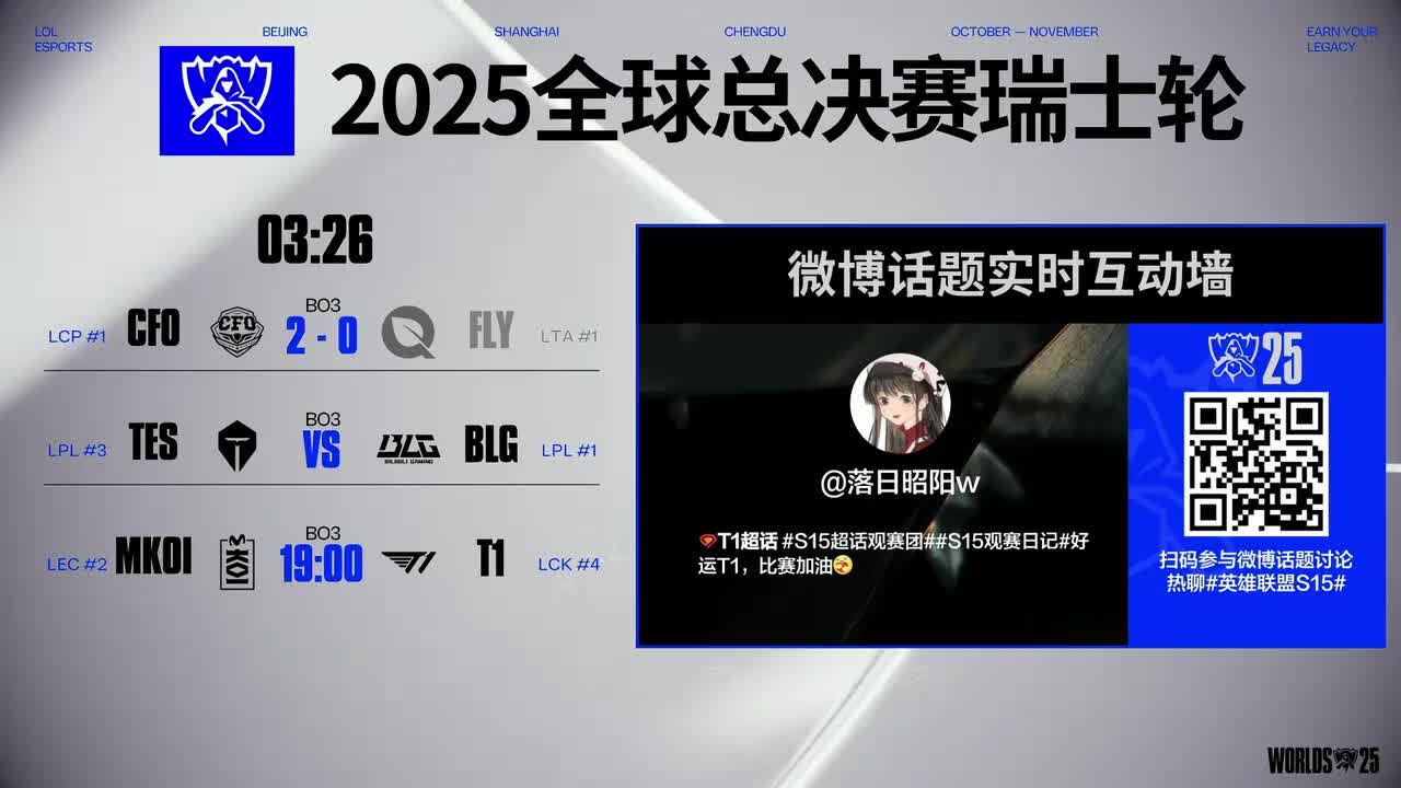 【S15瑞士轮】10月25日 TES vs BLG