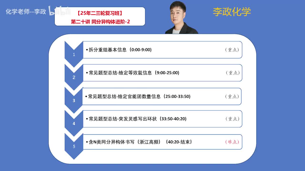 【寒假】有机化学-第20讲 同分异构体进阶-2