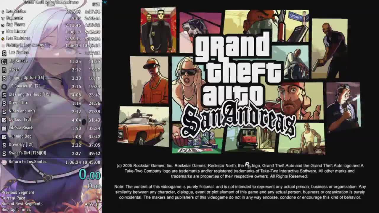 《侠盗猎车手：圣安地列斯》100%最新速通记录，10小时41分41秒，P1