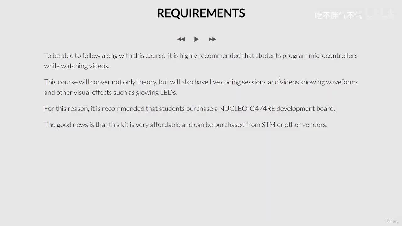 3 - Requirements of the course--