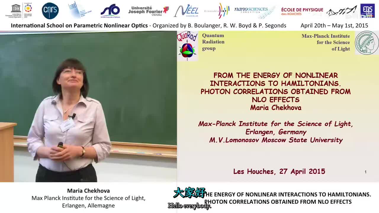 030 - 30-44 From the energy of NL interactions to hamiltonians， photon correlati